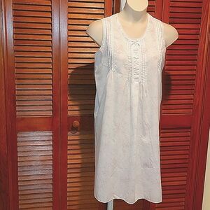 MISS ELAINE VINTAGE WOMEN'S TOP PLEATED FLORAL LACE-TRIM NIGHTGOWN